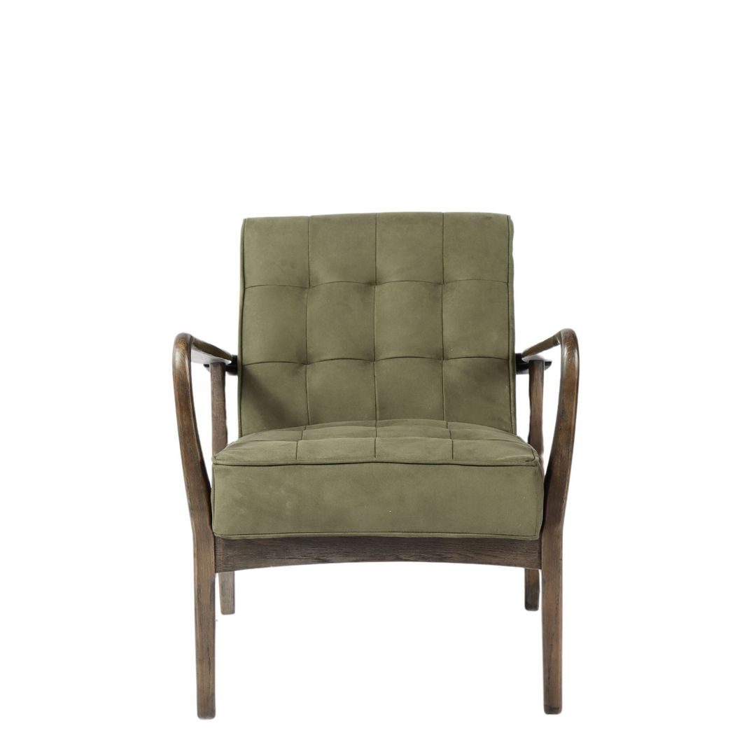 VALENTINO OCCAISIONAL CHAIR FABRIC WITH DARK OAK FRAME image 1